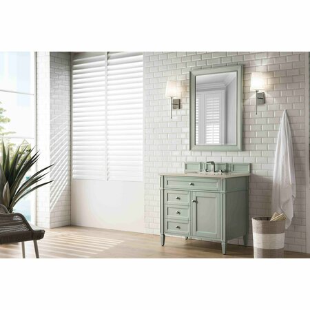 James Martin Vanities Brittany 36in Single Vanity, Sage Green w/ 3 CM Eternal Marfil Quartz Top 650-V36-SGR-3EMR